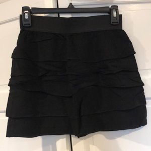Black ruffle skirt